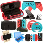 Accessories Kit for Nintendo Switch / Switch OLED Model Games Bundle Wheel Gr...