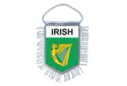 Mini banner flag pennant window mirror cars country banner ireland irish harp