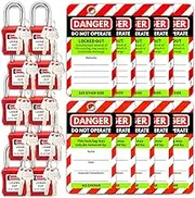 Rio Salto 20-pc Lockout Tagout Kit, 10 Red Keyed Padlocks + 10 Lockout Tagout Tags, OSHA Compliant, 2 Keys per Lock