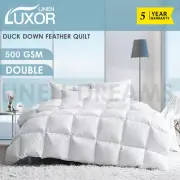 Duck Down Feather Quilt Blanket Duvet Winter Weight Cotton Cover Double