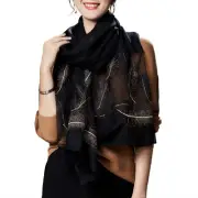 Women Silk Scarf Embroidered Shawl and Wraps Fashion Scarf Lightweight Pashmina
