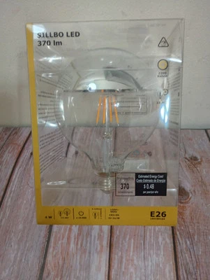 Ikea SILLBO LED E26 370 Lumen 4W Decorative Bulb Mirrored Top Silver Color - NEW