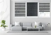 BLIND-X Zebra Blinds for Window, Privacy Light Filtering Control with Double Roller Blinds, Home Roller Curtains, Window Shades for Home, Office and Door 55 cm
