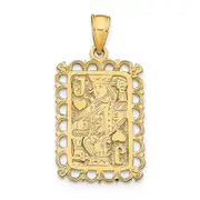 14k Yellow Gold Jack of Hearts Pendant
