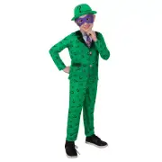 Dc Comics the Riddler Deluxe Size 9-10y Halloween Costume Party Cosplay Outfit