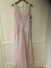 Monique Lhuillier bridesmaid, evening, formal, deb pink netting dress sz 8 bnwt