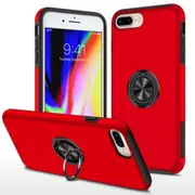 iPhone 7 Plus Compatible Case Cover With Shockproof Magnetic Ring Holder - Red