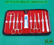SET OF 20 PCS BIOLOGY LAB ANATOMY MEDICAL STUDENT KIT+ SCALPEL BLADES #21