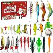 Fishing Lure Advent Calendar,Christmas Fishhook Advent Calendar | 2024 Advent Calendar Fishing Christmas Countdown Fishing Lures Set for Teen Boys