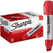 Sharpie Box 12 Magnum Permanent Marker Chisel 8.0-15.0mm (Red)