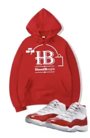 Cherry 11 Hoodie to match JORDAN 11 RETRO CHERRY Red Hoodie to match Size S- 4X