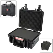 Weatherproof Hard Travel Case w/ Customizable Foam For Camera Accs 10"x8"x4"