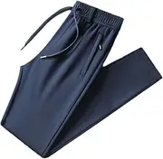 [Generic] Men Drawstring Elastic Waist Loose Casual Sweatpants Cotton Sports Pant Outdoor Athletic Jogger Pants