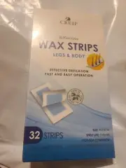 Creip WAX STRIPS for Legs & Body 32 Strips (16 Double Sides) NEW sealed exp 2025