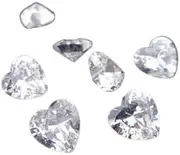 [HI International] Cubic Zirconia Loose stones Best Quality Heart Shape White Colour faceted gemstones 6 mm 50 Pcs, 6 mm, Stone, cubic zirconia
