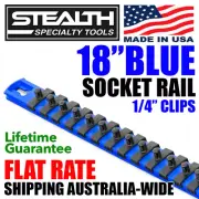 STEALTH 18" Socket Rail Blue with 1/4 inch Twist Lock Clips