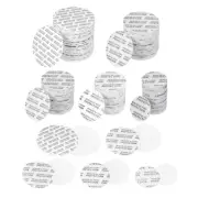 250Pcs 20/24/28/30/38mm Adhesive PS Pressure Sensitive Seals Black Text, White