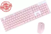 Wireless Keyboard Mouse Combo, Full Sized 2.4G Cordless Keyboard with Silent