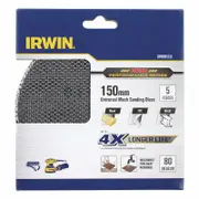 Irwin 150mm 80 Grit Orbital Sanding Disc - 5 Pack