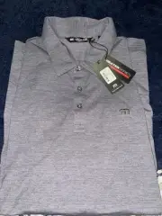 Travis Mathew Golf The Heater Polo Shirt Quite Shade Gray XXL
