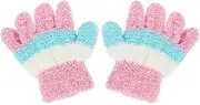 [Motique Accessories] Kids Gloves Chenille Blue Striped Gloves for Girls/Boys - One Size