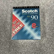 New 8 Pack Sealed Scotch BX-90 Audio Cassette Tapes