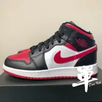 在飛比找蝦皮購物優惠-Air Jordan 1 Mid GS 黑紅腳趾 女鞋 55