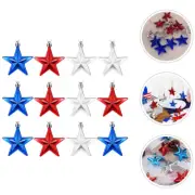 12pcs American Themed Star Pendants Star Decorations Christmas Tree Star