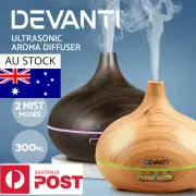 Devanti Aromatherapy Diffuser Aroma Essential Oil Air Humidifier Wood Grain