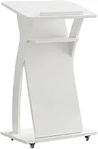 Creative Podium Wooden Church Pulpit Modern Standing Pulpit with Wheels Podium Stand for Church School Office Conference Home