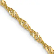 14K Yellow Gold 22 Inch 2mm Singapore With Lobster Clasp Chain