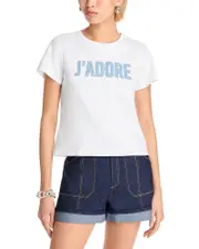 Cinq a Sept Denim J'adore Shrunken Tee