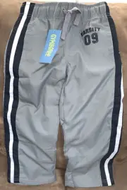 BOYS GYMBOREE SZ 4 JOGGER PANTS GRAY VARSITY STRIPE SIDES COMFY SUPER CUTE!