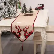 Christmas Elk Deer Table Runners Holiday Farmhouse Burlap Table Runner