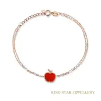 在飛比找ETMall東森購物網優惠-King Star 瑪瑙18K玫瑰金蘋果鑽石手鍊