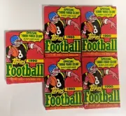 1990 Topps Football Unopened Wax Pack Lot of 5 (x 15 Cards each) W/Gum