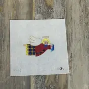 Renaissance Design Hand Painted Needlepoint Canvas Angel Holding a Book