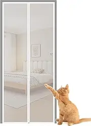 Screen Door for Pets,Kitten Screen Door Barrier Indoor - Breathable Baby Gate, Reinforced Mesh for Garage Hallway Kitchen Patio Warehouse Bedroom Apartment