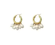 Silver Women Earrings Stud Crystal Cubic Zircon Dangle Wedding Gift Au Stock - Pearl