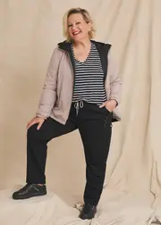 [Taking Shape] Taking Shape Ponte Celia Stitch Detail Pant Size 18 in Black - Plus Size Women's Bottoms Black