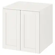 SMÅSTAD / PLATSA cabinet, white with frame/with 1 shelf, 60x57x63 cm