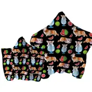 Funny and Cute Corgi Dog Scenes Towel with Hood
