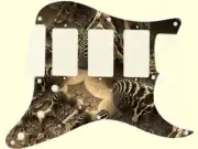Pickguard Custom to fit Fender Stratocaster Graphic HHH 11 Hole Flag Fractal 20