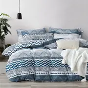 Blue Waves Design Soft Quilt/Duvet/Doona Cover Set