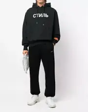 HERON PRESTON CTNMB LOGO HOODIE MEN SWEATSHIRT HMBB024C99JER0021001