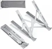 Aluminum Alloy Portable Foldable Laptop Stand, Phone Holder - 7 Level Adjustable