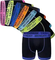 [Sock Stack] Days of The Week Boxer Shorts 7 Pairs Men's Comfort Fit Boxers Underwear Black Boxershort Trunks