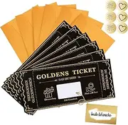 kodivenj 6 Pieces Golden Ticket Voucher to Fill Yourself with Scratch Sticker Scratch Cards Make Yourself Scratch Card for Labelling Birthday Birthday Gift - Birthday Gifts