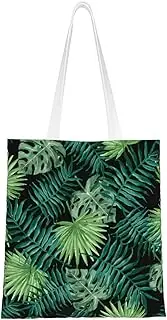 GaxfjRu transparent palm leaf pattern Canvas Tote Bag for Women,Concert Tour Tote Bag, Bag Reusable Large Capacity Women Handbags, Black, One Size