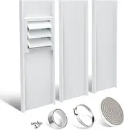 LBG Products Dryer Vent Window Kit with Self-closing Vent Cover with Screen for 4" Diameter Dryer Vent Hose,Adjustable Window Seal Plates Kit for Sliding Windows and Hung Windows,Up to 47 inches